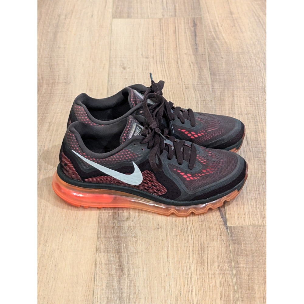 Nike Air Max 2014 Womens Dark Volt Black Red Running Shoes Size 8.5 READ